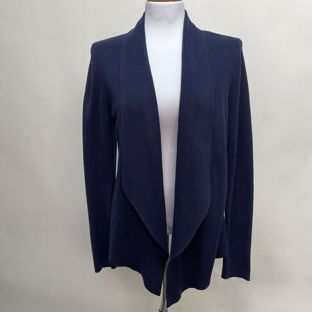 Eileen Fisher Women's Open Front Cardigan Sweater Blue Medium